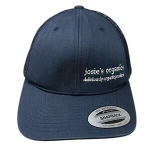 Josie's Organics Snapback Trucker Hat Blue One Size 6 Panel The Classics Yupoong